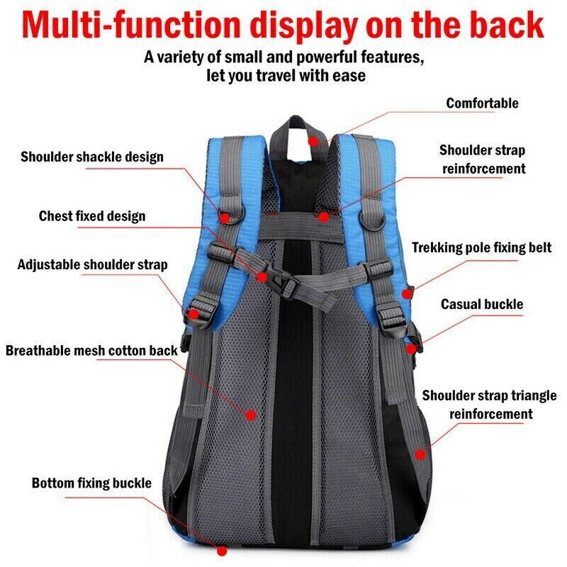 HUNTVP 30L 40L Hiking Camping Backpack Waterproof Outdoor Sport Luggage Rucksack